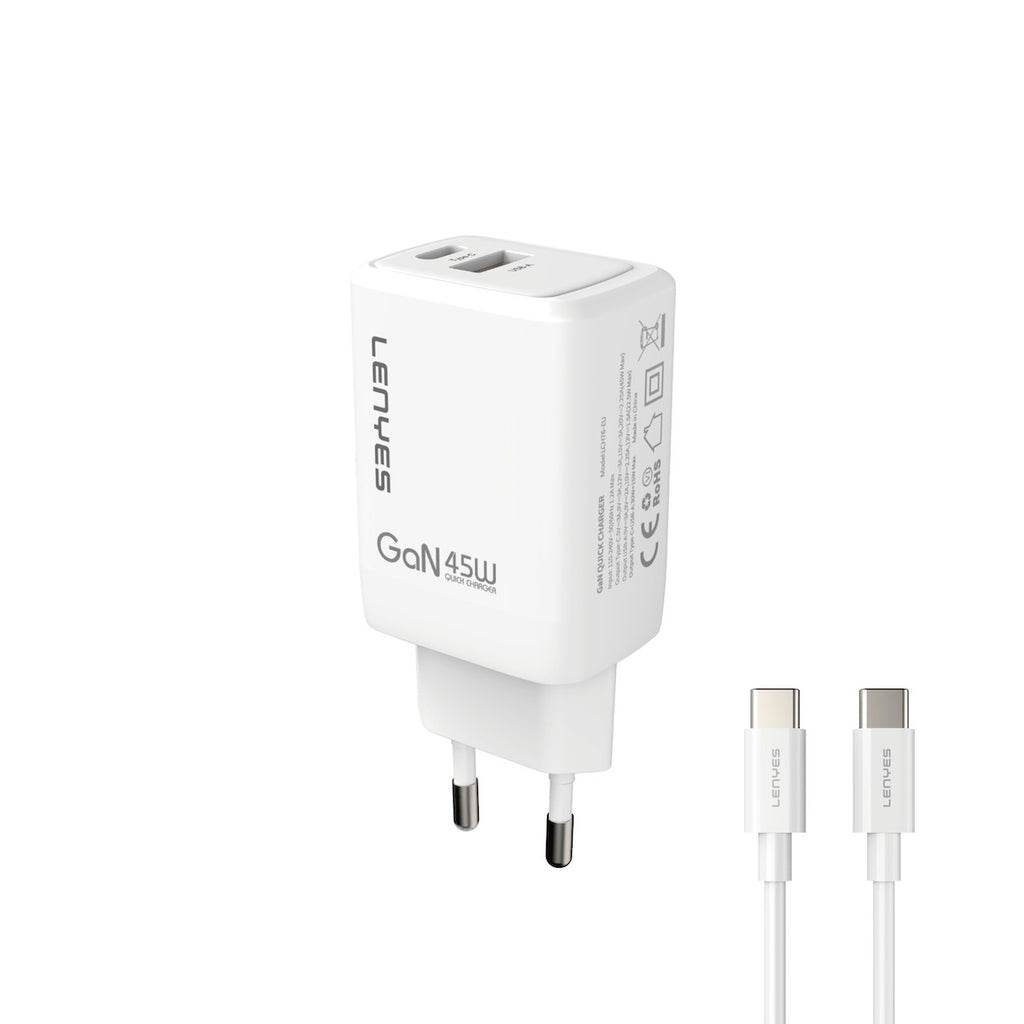 Cargador Smartphone con cable GAN - Tipo C-  45w