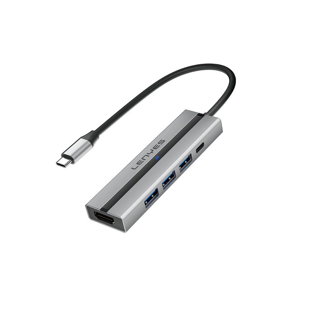 Adaptador HUB - 5 en 1 -  USB Tipo C - Lenyes AX129