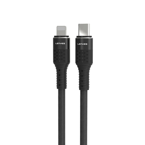 Cable Tipo C a Lightning 27W Carga Rápida- LENYES LC973 - 1 METRO TEXTIL