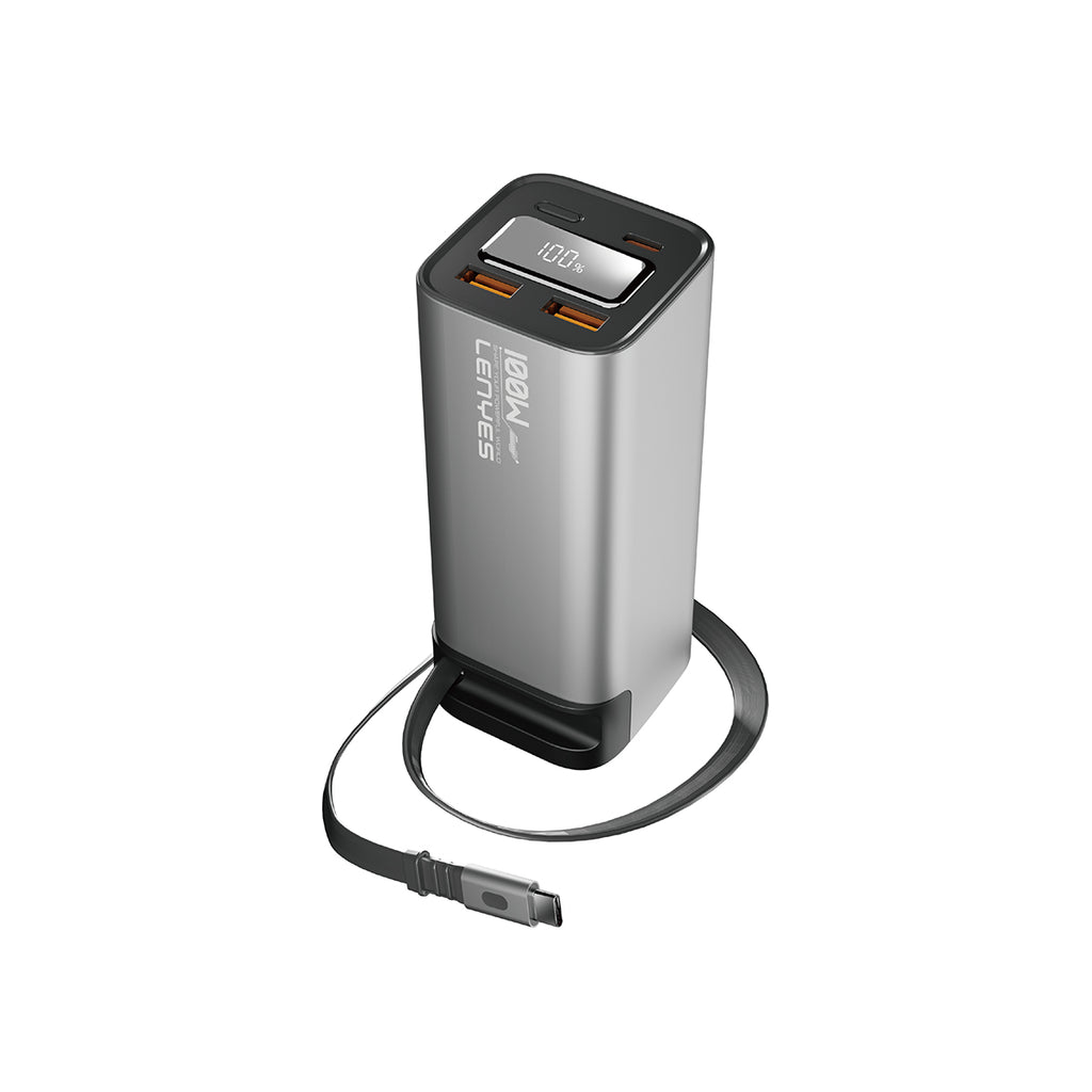 Power Bank Carga Rápida 100w Cable Retractil Lenyes Px2001d