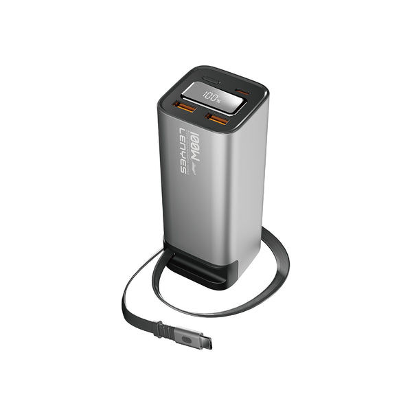 Power Bank Carga Rápida 100w Cable Retractil Lenyes Px2001d